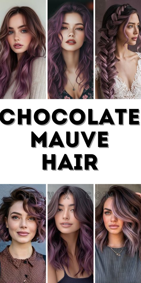 Mauve Brunette Hair, Bayalage Short Hair, Chocolate Mauve Hair Color, Chocolate Mauve Hair Color Formula, Balayage With Highlights, Brown Hair Colors Spring 2024, Burnett Hair Color Ideas For 2024, Redken Balayage, Trending Haircolor Fall 2024