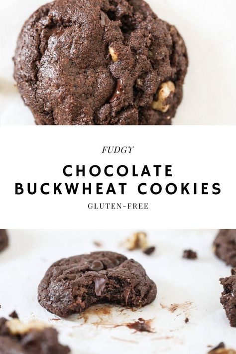 Chocolate Buckwheat Cookies, Buckwheat Cookies Recipes, Fennel Cookies, Buckwheat Cookies, Buckwheat Flour Recipes, Double Chocolate Chip Cookie Recipe, Double Chocolate Chip Cookie, Gluten Free Cookies Easy, Ancient Grains Recipes