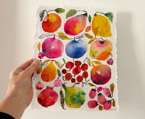 Waterbrush Art, Color Journal, Watercolor Fruits, Carolyn Gavin, Vegetable Painting, Bouquet Watercolor, Apt Decor, Paintings Easy, Coloring Journal