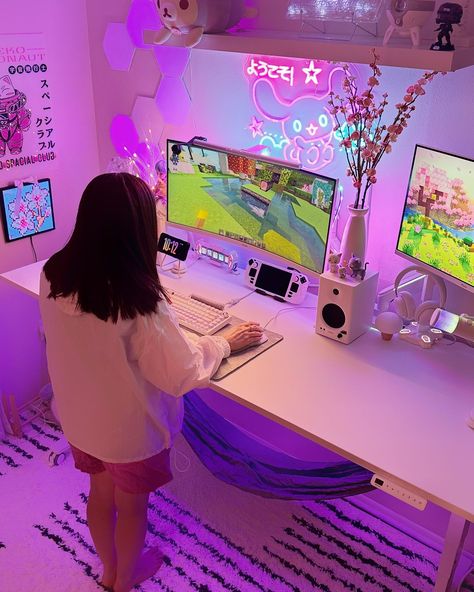 happy weekend💜✨ i have been playing modded Minecraft 1.20.1, and it’s been so relaxing building my fairy core village🧚 how has been your weekend so far? follow me for more content on desk organizing aesthetic | gaming setup room inspo | rgb desk setup inspiration | sakura cherry blossom | cinnamoroll | razer ₊˚⊹♡❀˖°𐙚✿𑁍 #minecraft #minecraftmods #msi #msigaming #gamingmonitor #gaming #deskdecor #deskinspiration #kawaii #desksetup #technisport #deskessentials #deskgoals #gamingsetup #deskgr... Gaming Setup Room, Aesthetic Gaming Setup, Organizing Aesthetic, Desk Organizing, Modded Minecraft, Aesthetic Gaming, Sports Bedroom, Setup Inspiration, Gamer Stuff