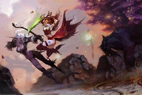 ArtStation - The Art of Warcraft, Wei Wang Wow Elf, World Of Warcraft Legion, World Of Warcraft Game, Blood Elf, Elf Art, Warcraft Art, Night Elf, Wow Art, Video Game Art