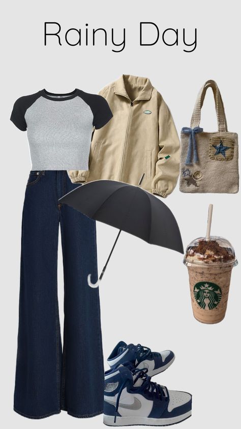 Rainy Day Rain Day Outfits, Outfits For Rainy Days, 60 Degree Weather Outfit, Rainy Season, Rainy Day Outfit, Rainy Days, Rainy Day, Fashion Inspiration, Outfit Of The Day