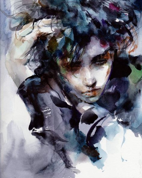 Original contemporary painting by Ko Byung Jun (South Korea). This one-of-a-kind watercolor on paper painting measures 8.6W x 10.6 H inches, and is framed. The portrait painting ships in a box directly from the artist's studio and is covered by the 14-day satisfaction guarantee from Saatchi Art, so you can buy with confidence. Sosua, Illustration Kunst, Arte Peculiar, Portraiture Drawing, Art Watercolor Painting, Wow Art, A Level Art, Art And Illustration, Ethereal Art