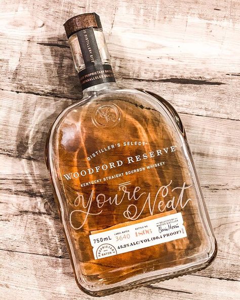 Engraved Whiskey Bottle, Engraved Wine Bottles, Do The Thing, Painted Bottles, Hand Painted Bottles, Straight Bourbon Whiskey, Glass Engraving, Alcohol Bottles, Liquor Bottles