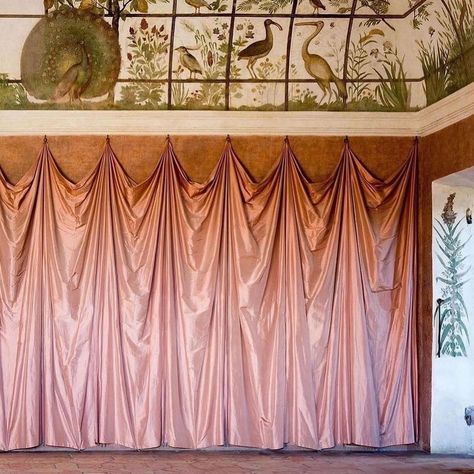 What we’re loving right now 🦢 via @numeronovantasei @softworn2024 @paddypikestudio @acquadiartem @hauteville_paris @hotelhanaparis @__azotea @steffan @therascalhouse @luciazolea Bird Mural, Villa Medici, Theatre Curtains, Silk Drapes, Italy Art, Architecture Interiors, Art Architecture, French House, Draped Fabric