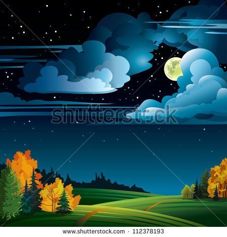 Moon And Trees, Time Clipart, House Cartoon, Night Sky Painting, Photo Clipart, Kids Background, Autumn Illustration, Iphone Wallpaper Hd Nature, Sky Moon