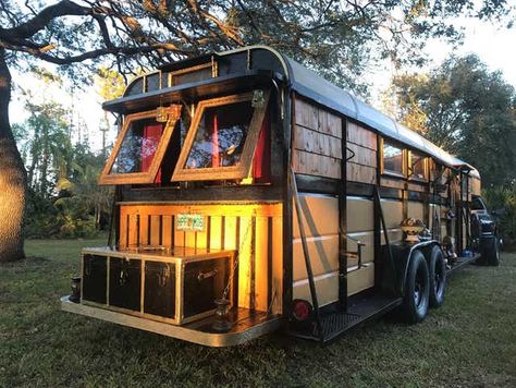 Naples man turns used horse trailers into tiny home masterpieces Horse Trailer Tiny House, Trailer Tiny House, Converted Horse Trailer, Tiny House Swoon, Best Trailers, Tiny House Listings, Rv Ideas, Trailer Home, Grammar School