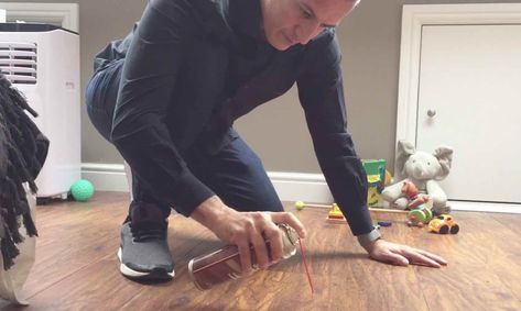 A sleep-deprived dad has invented an ingenious product to keep people's floors from squeaking – and it has already helped thousands of people. Creaky Floors, Squeaky Floors, Sleep Deprivation, Laminate Flooring, Newborn Baby, Parenting, Flooring, Things To Sell