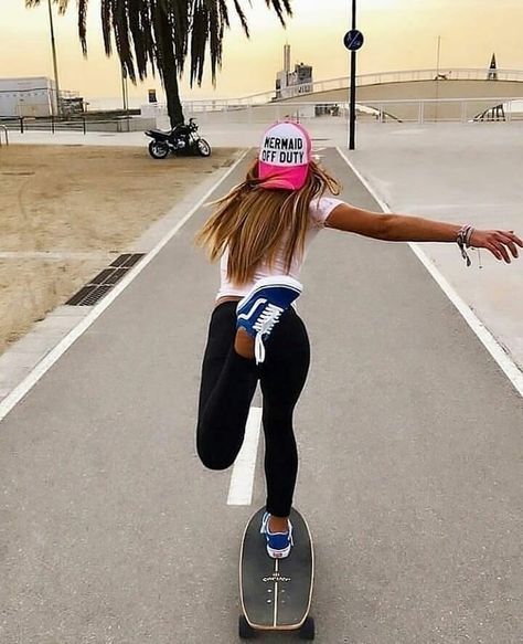 Surfergirl Style, Skater Chick, Mavericks Surfing, Skateboard Photography, Distressed Baseball Cap, Skate Girl, Longboard Skateboard, Skateboard Girl, Skate Style