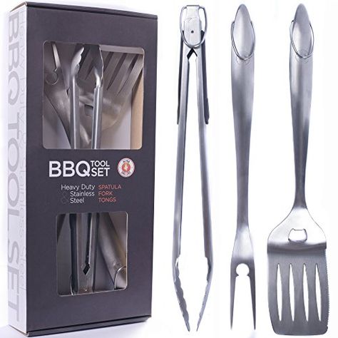 This BBQ tool set is perfect for the guy who loves to grill...and it's under $40! Click for more stocking stuffer ideas for men. #giftsforhim #grilling #tools #present #giftideas #giftguide Grilling Essentials, Bbq Tool Set, Bbq Gifts, Barbecue Tools, Grill Set, Best Bbq, Bbq Tools, Grilling Tools, Grill Cover