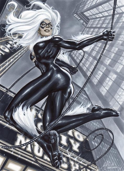 ArtStation - Black Cat, Marco Santucci Spiderman Black Cat, Reborn Anime, Felicia Hardy, David Finch, Black Cat Marvel, Comics Anime, Black Cat Art, Hero 3, Bd Comics