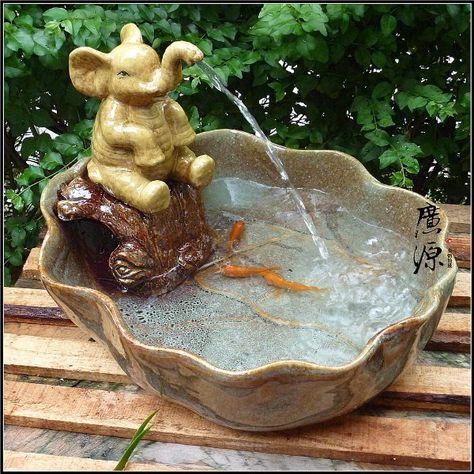 Table Fountain, Fountain Ideas, Opening Gifts, Elephant Home Decor, Elephants Never Forget, Elephant Ornament, Ceramic Elephant, Water Fountains Outdoor, Elephant Statue