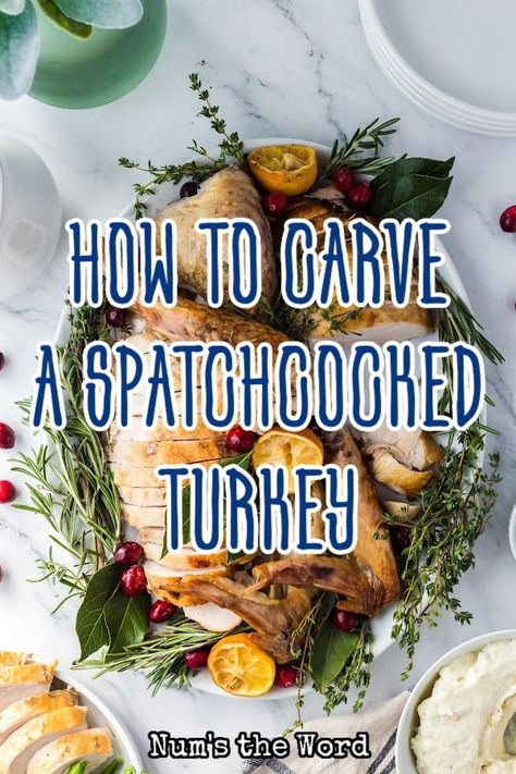 This is the ultimate guide for How to Carve a Spatchcocked Turkey! With step-by-step instructions and pro tips, you're guaranteed success! #spatchcockedturkey #carvingaturkey #howtocarveaturkey #carveaspatchcockturkey #spatchcockturkey #carvedturkey #numstheword Carve A Turkey, Spatchcock Turkey, Carving A Turkey, Perfect Turkey, Knife Sharpeners, Electric Knife, Whole Turkey, Cooking 101, Leftover Turkey