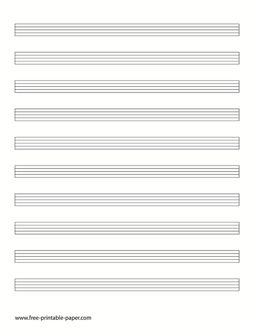 Download this 10 staff printable music manuscript paper. Blank staff paper in PDF format. Empty sheet music for practicing on your favorite instrument. Music Staff Printable, Piano Tips, Penny Whistle, Music Printables, Manuscript Paper, Music Manuscript, Blank Sheet Music, Piano Music Lessons, Learning Music