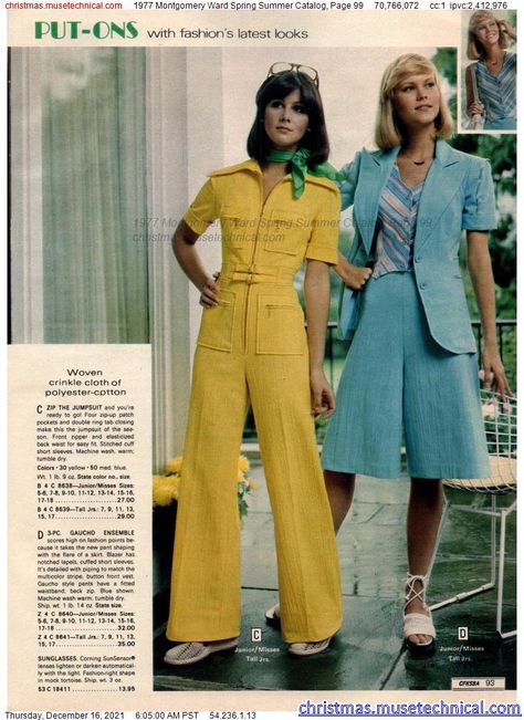 Vintage Catalogue Fashion, 1970s Fashion Magazine, Vintage Fashion Catalog, Retro Bollywood Fashion, 1972 Fashion, Decade Fashion, Vintage Classy Outfits, 1977 Fashion, 70s Jumpsuit