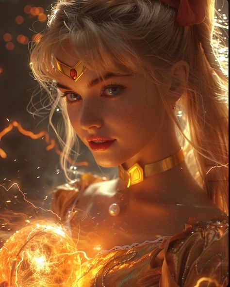 Sailor Venus on fire 🔥 🪭 Inspired by the anime Sailor Moon. 💻 created by @sailormoon.ai.42 with Mid-journey. - Follow us for more fascinating AI creations and free prompts! - Like this post and leave a comment below—your preferences fuel our AI fashion! 🔖 Tags: #SailorVenus #MinakoAino #AinoMinako #愛野美奈子 #愛野 #SailorMoon #SailorMoonFans #美少女戰士 #美少女戦士セーラームーン #SuperHero #SuperHeros #SuperHeroine #MidJourney #AIART Sailor Moon Hair, Princess Illustration, Power Series, Super Powers Art, Minako Aino, Elf Art, Royal Aesthetic, Roleplay Characters, Sailor Moon Manga