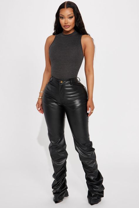 Available In Sand And Black. Bodysuit Mock Neck Sleeveless Cheeky Bottom Snap Button Closure Ribbed Stretch Final Sale 95% Polyester 5% Spandex Imported | Denice Ribbed Bodysuit in Black size Large by Fashion Nova Best Friend Outfits, Bodysuit Black, Bodysuit Fashion, Ribbed Bodysuit, Friend Outfits, Fit Check, Baddie Outfits, Black Bodysuit, Fall Winter Outfits