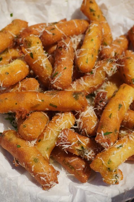 Garlic Parmesan Potato Sticks – Erin's Cozy Kitchen Cheesy Potato Sticks, Garlic Potato Pops Air Fryer, Cheesy Potato Bites, Potato Stick, Football Season Food, Chicken Parmesan Sandwich, Parmesan Potato, Garlic Parmesan Potatoes, Crispy Fries