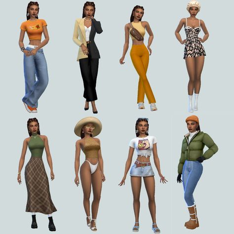 Sims Everyday Outfits, Sims 4 Modest Cc, Sims 4 Outfits No Cc, Sims 4 Base Game Outfits Ideas, Sims Fits, Sims 4 Cc Sims, Sims 4 Base Game, Sims Fashion, Sims Lookbook