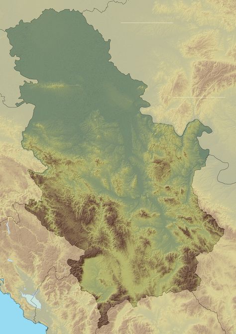 relief map of Serbia Serbia Map, Serbia Travel, Western Borders, List Of Cities, Artificial Lake, Big River, Oak Forest, Sea Level Rise, European Culture