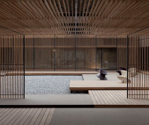 neri hu le meridien zhengzhou designboom Neri And Hu, Zen Interiors, Le Meridien, Neri Hu, Japanese Interior Design, Zen Style, Zhengzhou, Timber Cladding, Patio Interior