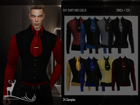 The Sims Resource - DSF SHIRT NOX CAELO Victorian Male, Sims 4 Cc Goth, Goth Male, Sims 4 Men Clothing, Sims 4 Male Clothes, Vampire Clothes, Sims 4 Expansions, Sims 4 Dresses, Sims4 Clothes