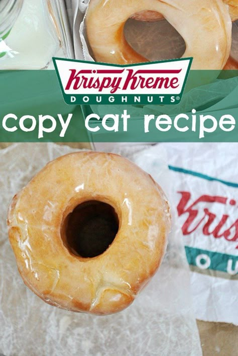 Copy Cat Recipe, Krispy Kreme Donuts, Krispy Kreme Doughnut, Doughnut Recipe, Krispy Kreme, Think Food, Cat Recipes, Donut Recipes, Yummy Sweets