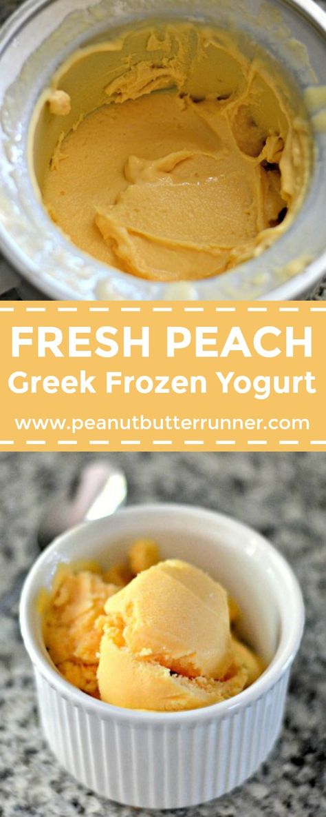 Frozen Yogurt Recipe Healthy, Greek Yogurt Ice Cream, Peach Frozen Yogurt, Yogurt Recipes Healthy, Frozen Yogurt Recipe, Healthy Frozen Yogurt, Weight Watcher Desserts, Frozen Greek Yogurt, Frozen Yogurt Recipes