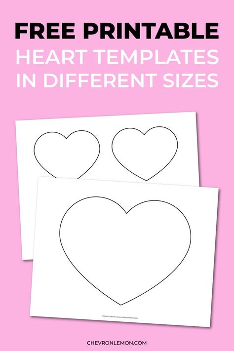 Free printable heart templates in different sizes Shrug Diy Sewing, Heart Templates Free Printables, Heart Patterns Printable, Heart Shapes Template, Printable Heart Template, Valentines Day Bulletin Board, Printable Shapes, Heart Blocks, Sewing Templates