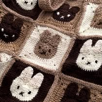 Miffy Granny Square Pattern, Granny Square Bunny, Ghibli Granny Square, Studio Ghibli Crochet Granny Square, Bunny Granny Square, Miffy Granny Square, Crochet Bunny Square, Miffy Crochet Granny Square, Rabbit Granny Square