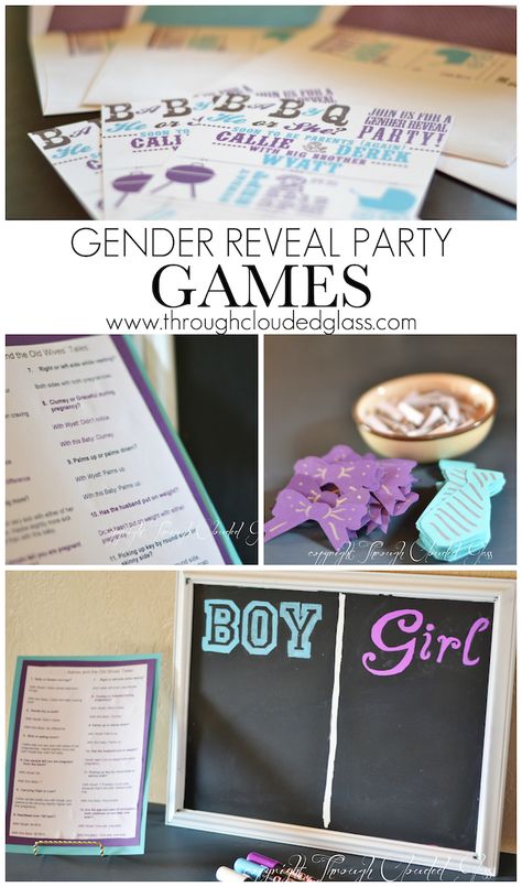 Gender Reveal Party Game Ideas | Through Clouded Glass Blue Gender Reveal, Reveal Party Games, Pregnancy Hacks, Gender Reveal Party Games, Gender Prediction, Gender Reveal Games, Gender Reveal Ideas, Abc Games, Baby Reveal Party