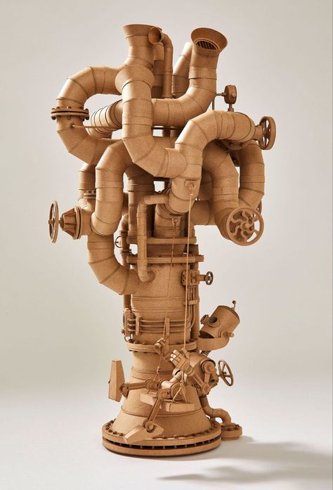 Cardboard Sculptures, Cardboard Model, Sculpture Design, Cardboard Sculpture, Arte Robot, Colossal Art, Modern Crafts, Cardboard Art, Visual Culture