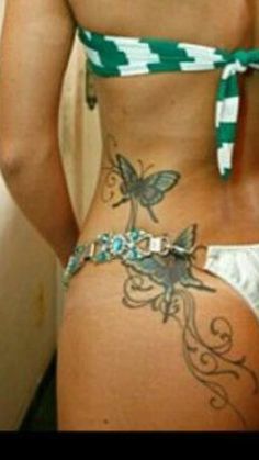 Bum Tattoo Women, Bum Tattoo, Hip Thigh Tattoos, Henna Tattoo Designs Hand, Angel Drawing, Tattoos For Black Skin, Thigh Tattoos, The Occult, Just Black