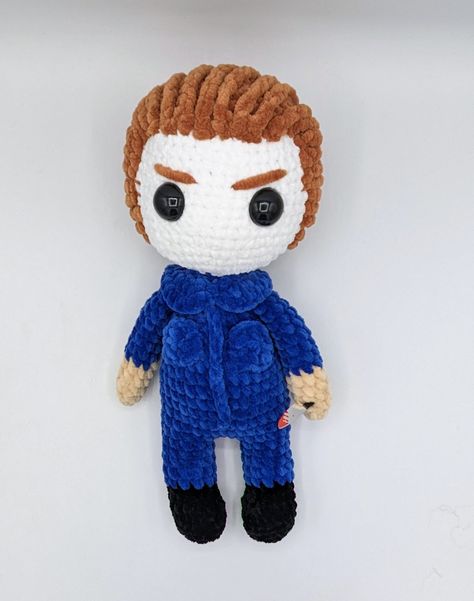 Michael Myers Halloween Crochet Doll Crochet Michael Myers, Florkofcows Icons, Hair Crochet, Halloween Movie, Michael Myers Halloween, Halloween Crochet, Halloween Movies, Michael Myers, Crochet Animals