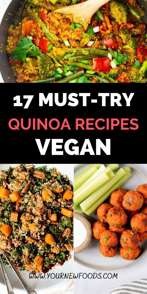 Vegan recipes with quinoa 17 Must-try quick, easy & tasty recipes. With nutritious, tasty, healthy quick & easy quinoa meals. Browse these easy vegan lunch, dinner & make-ahead quinoa recipes. Vegan recipes with quinoa find your new favorite Vegan food. Quinoa Bake Recipes, Quinoa Recipes Vegetarian, Quinoa Meals Vegetarian, Quinoa Vegan Recipes, Quinoa Tofu Recipes, Quinoa And Tofu Recipes, Vegan Dinner Quinoa, Recipes With Quinoa, Quinoa Recipes Healthy Easy