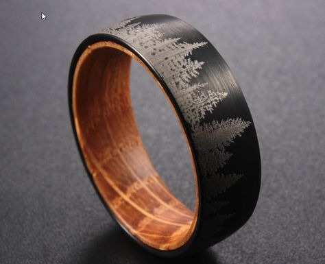 Forest Pattern, Side Kick, Wedding Bands For Him, Wood Wedding Band, Mens Wedding Bands Tungsten, Exploring Nature, Silicone Ring, Black Tungsten, Wood Wedding