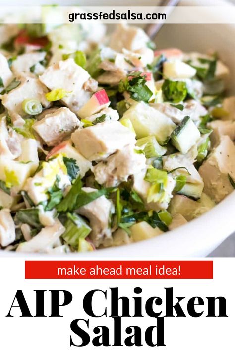 Cold Aip Lunch, Aip Mayo Recipe, Aip Mayo, Aip Chicken Salad, Aip Salad Recipes, Aip Salad, Aip Chicken Recipes, Aip Meal Prep, Aip Lunch