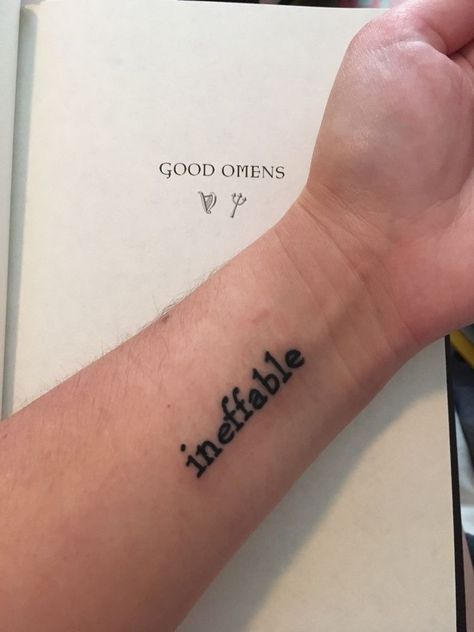 Good Omens Bracelet, Crowley Tattoo, Good Omens Tattoo, Good Omens Quotes, Tattoo Now, Cowgirl Art, Sketch Paper, Vintage Cowgirl, Funny Tattoos