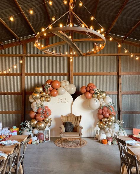 21 Fall Bridal Shower Ideas You’ll Love | Mummy Time October Bridal Shower Decorations, Fall In Love Shower Ideas, Fall Bridal Shower Backdrop Ideas, Bridal Shower Fall In Love, Bridal Shower October, Falling In Love Bridal Shower Theme Decorations, Fall Wedding Shower Ideas Decor, Cool Bridal Shower Ideas, Fall In Love Engagement Party Ideas