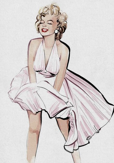 Marilyn Monroe Fan Art, Marilyn Monroe Drawing, Marilyn Monroe Wallpaper, Monroe Marilyn, Vintage Fashion Sketches, Marilyn Monroe Artwork, Marilyn Monroe Poster, Hollywood Vintage, Marilyn Monroe Fashion