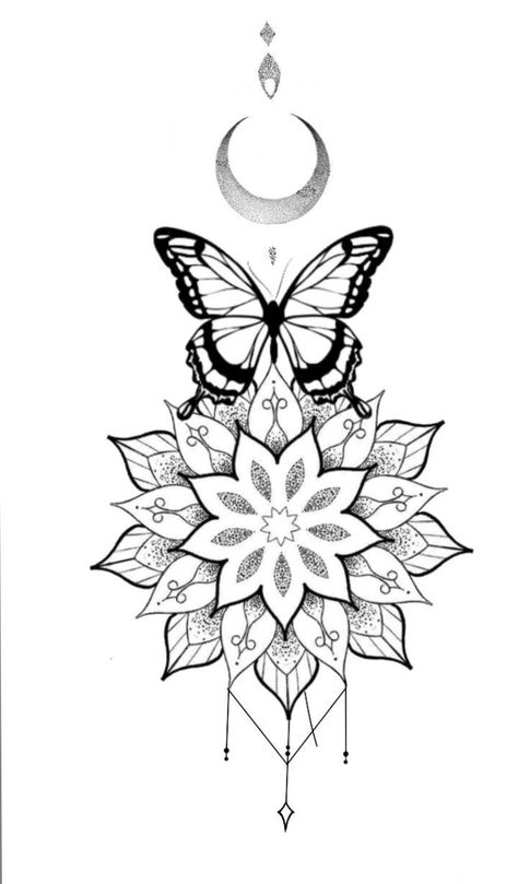 Butterfly Mandala Tattoo For Women, Mandala Underbreast Tattoo, Celtic Butterfly Tattoo, Land Tattoos, Butterfly Mandala Tattoo, Rose Chest Tattoo, Violet Flower Tattoos, Butterfly With Flowers Tattoo, Butterfly Wrist Tattoo