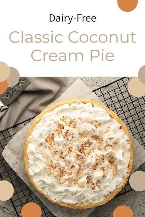 Pie Dairy Free, Coconut Creme Pie, Coconut Milk Creamer, Dairy Free Pies, Coconut Cream Recipes, Coconut Cloud, Whipped Cream Topping, Vegan Pie Crust, Coconut Cream Pie Recipes