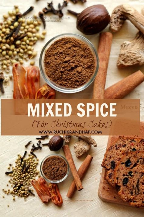 Mixed Spice Mix Spice Recipe, Masala Tea, Spice Mix Recipes, Fruit Cakes, Best Christmas Recipes, Christmas Spices, Christmas Cake Recipes, Xmas Cake, Recipes Cake