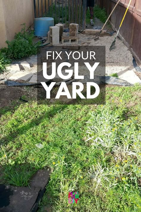 UGLY yard? You gotta see the AFTER reveal .. you won't believe what they did in this space for under $200! #SmartFunDIY #Patio #Barbecue #Xeriscaping #desertlandscaping #desert #GravelPatio #Entertaining #Landscape Corner Landscaping, Gravel Backyard, Desert Backyard, Cheap Landscaping Ideas, Yard Ideas Backyard, Gravel Landscaping, Beach Backyard, No Grass Backyard, Gravel Patio