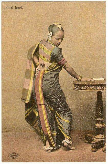 19th century Marathi woman in nauvari saree Vintage Indian Fashion, Victorian Ladies, Vintage India, Indian Woman, The Cloth, Ancient India, Indian Paintings, Indian History, Indian Aesthetic