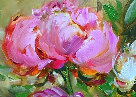 Nancy Medina, Peony Farm, Peony Painting, Flower Painting Canvas, Abstract Flower Painting, Watercolor Flowers Paintings, Daily Painting, Floral Artwork, Rose Painting