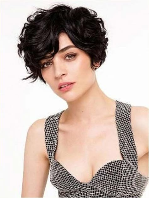 15 Amazing Pixie Cut for Curly Hair Curly Pixie Hairstyles, Short Curly Pixie, Curly Pixie Haircuts, Curly Pixie Cuts, Short Curly Haircuts, Bangs Curly, Haircuts For Wavy Hair, Haircuts For Curly Hair, Short Wavy Hair