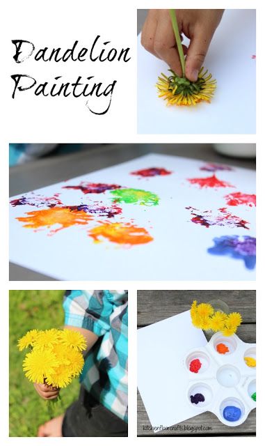 Nature Crafts Preschool, Dandelion Painting, Crafts Preschool, Daycare Activities, Daycare Crafts, Crafty Kids, Spring Activities, Toddler Art, Camping Crafts