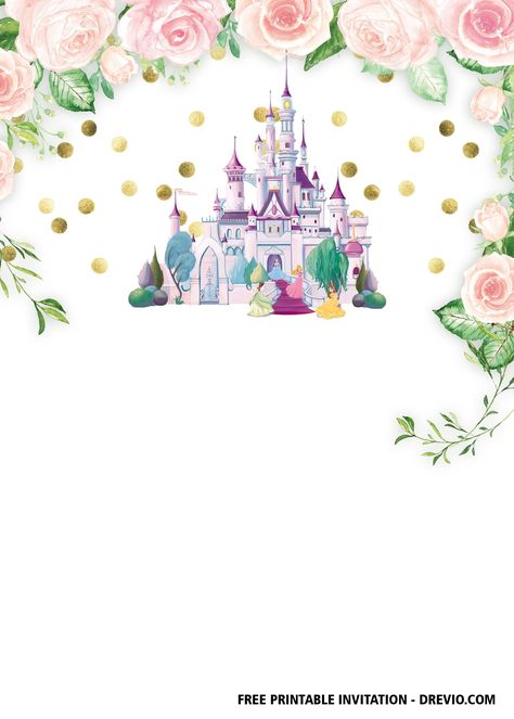 Nice FREE Printable Pink Castle Invitation Templates Disney Princess Castle Printable, Castle Invitation Template, Castle Invitation, Disney Princess Birthday Party, Princess Theme Birthday, Baby Print Art, Princess Theme Birthday Party, Daisy Party, Princess Birthday Invitations