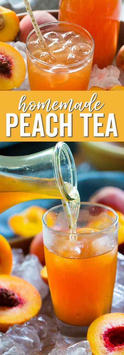 Easy Peach Tea Recipe! Cocktail Party Food Ideas, Home Made Tea, Sweet Ice Tea, Summer Brunch Recipes, Frozen Strawberry Lemonade Recipe, Peach Tea Recipe, Tea Recipes Homemade, Applesauce Cake Recipe, Homemade Tea Recipes